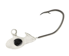 Gene Larew Crappie Pro Overbite Sickle Jig Ghost Glow 1/16 oz entices crappie in low light.