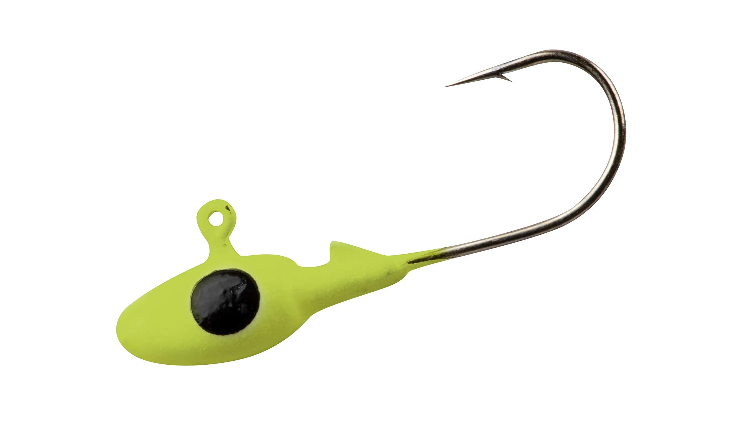 Gene Larew Crappie Pro Mo' Glo glow jig head in chartreuse 1/8 oz enhances visibility for crappie fishing at night