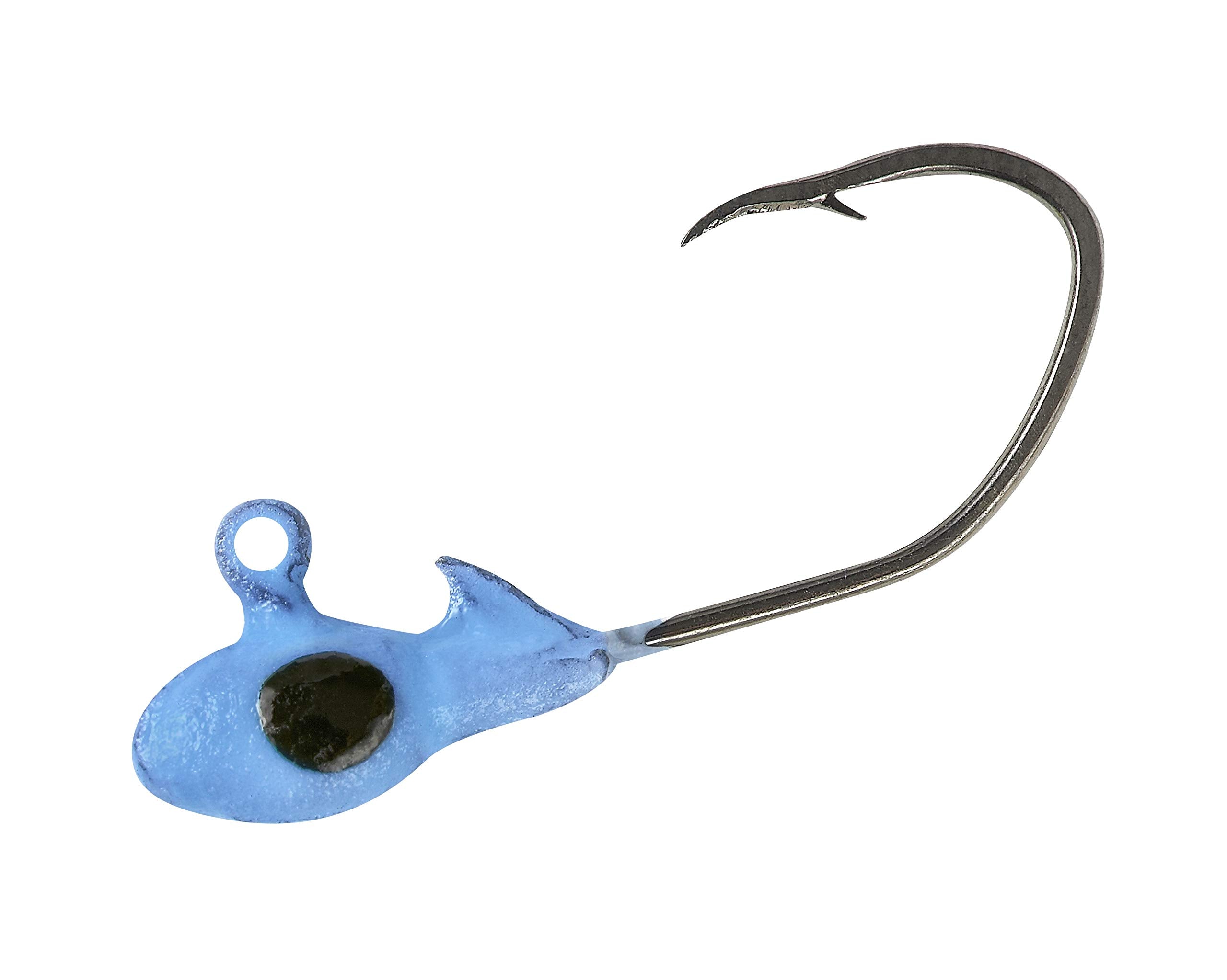 Gene Larew Crappie Pro Overbite jig head with Mo'Glo blue glow enhances bite detection.