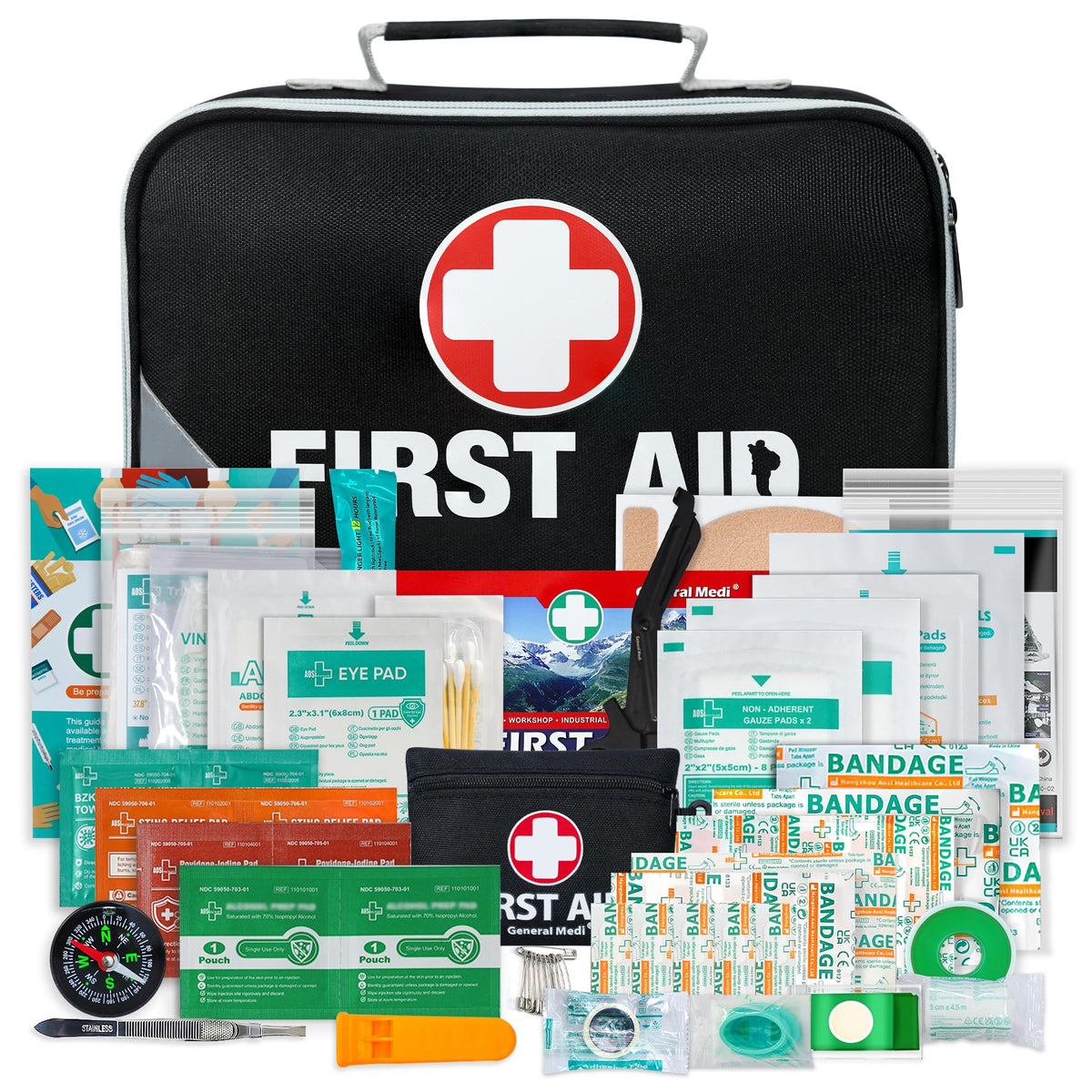 General Medi 2-in-1 first aid kit front view, ready for travel and everyday emergencies.
