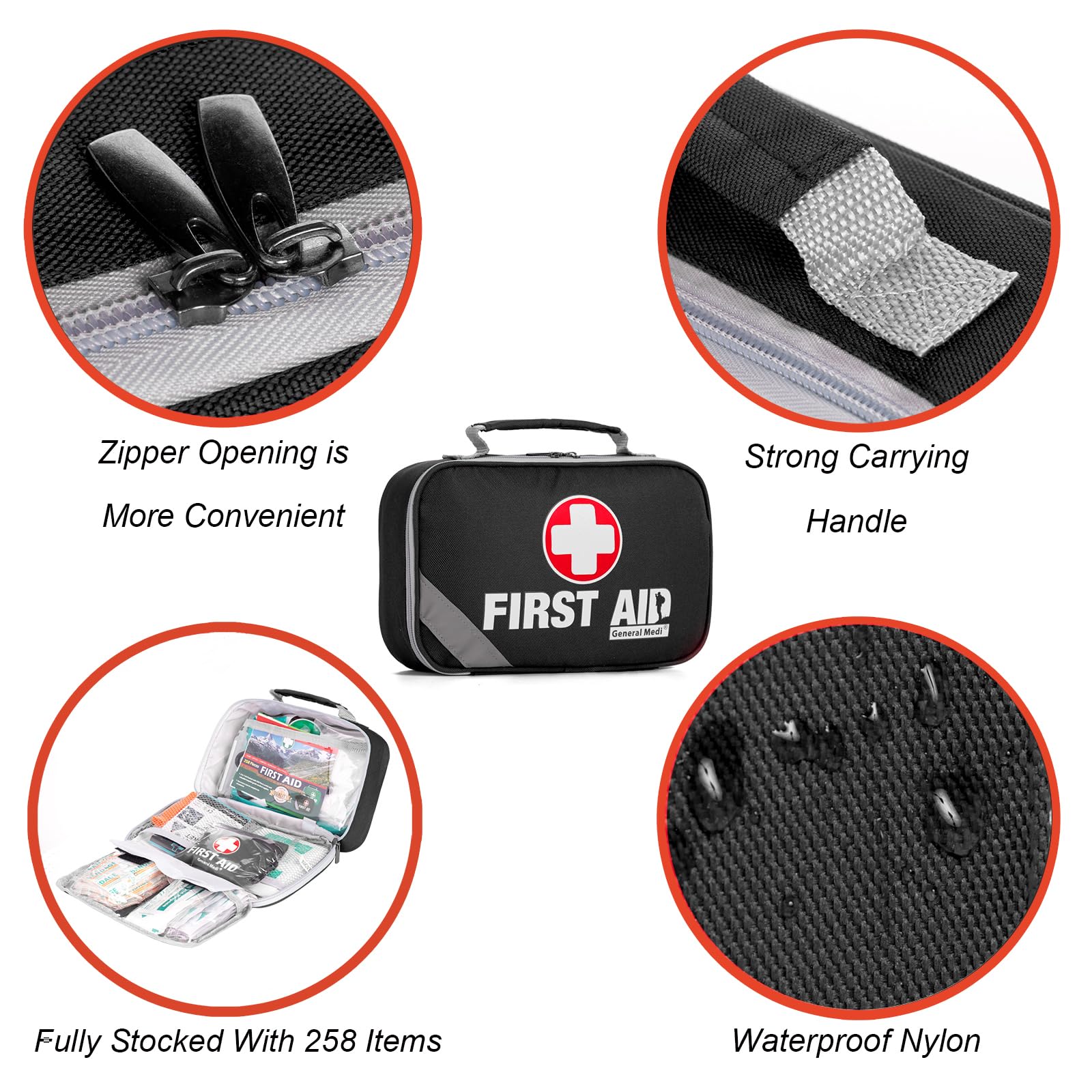 General Medi ice pack included, ideal for soothing strains and minor injuries.