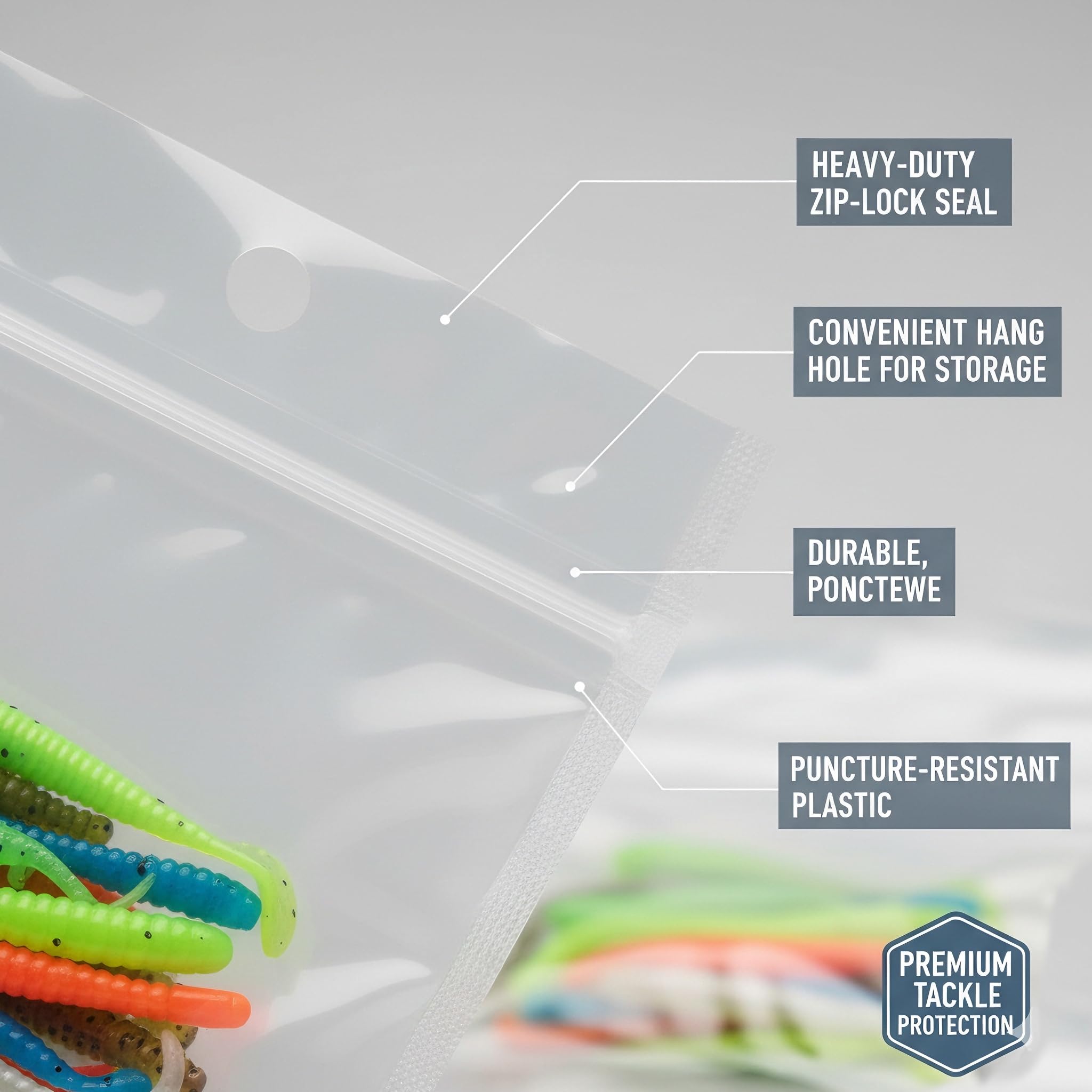 Generic tackle organization setup using bags on a boat or in a vest.