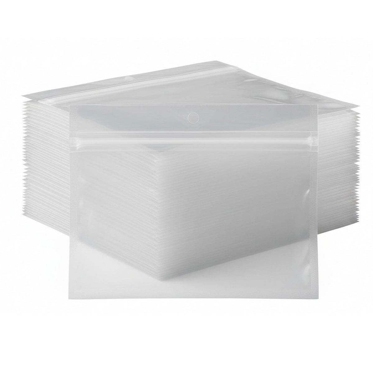 Generic 100pack 6x4 soft plastic bait bags with clear zipper for quick lure identification.