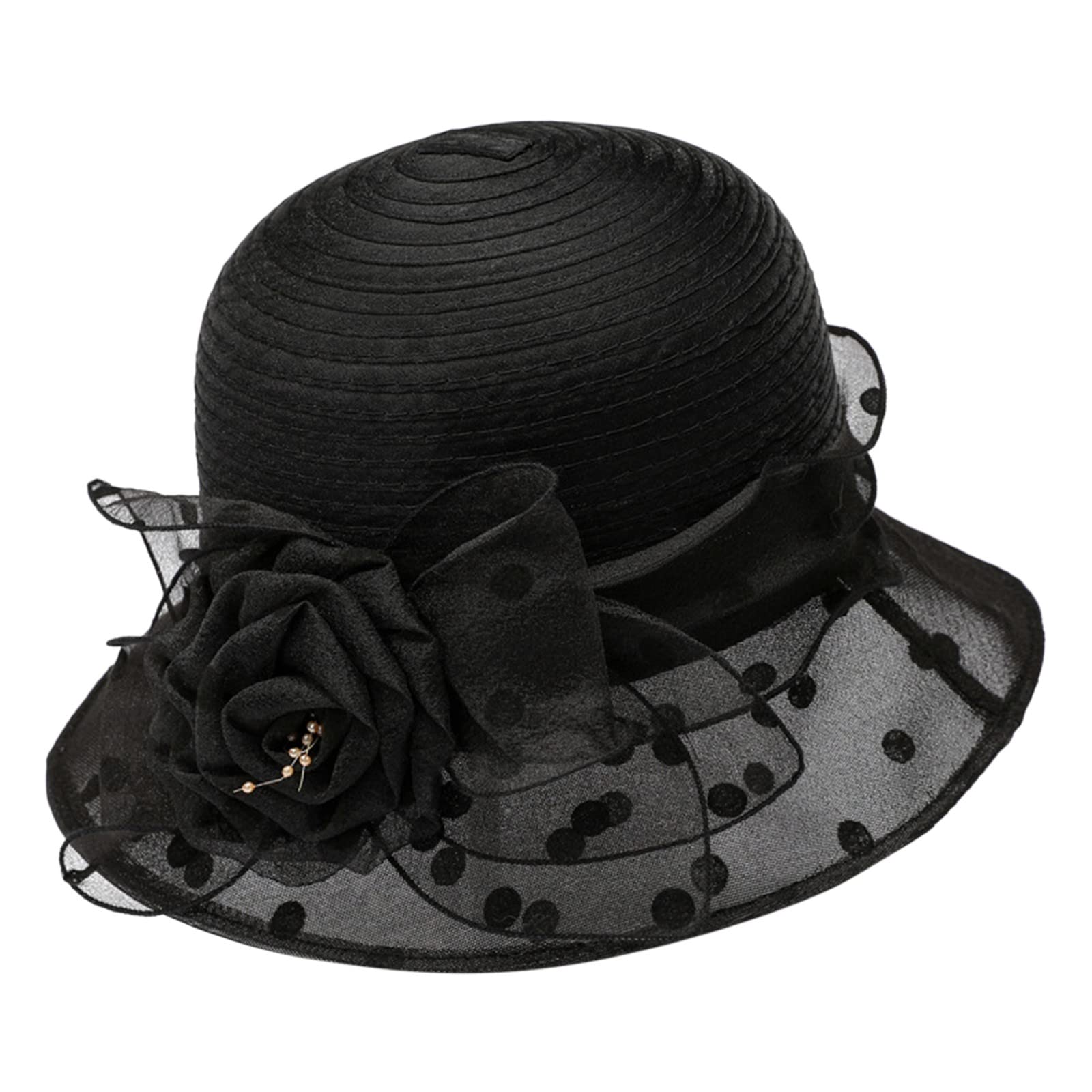 Generic fascinator for tea parties, black, adds subtle elegance.