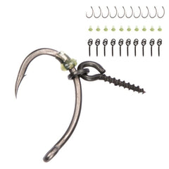 Generic 30-set fishing hooks in overcurved design for easy rigging