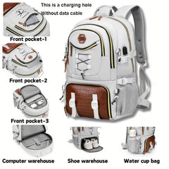 Generic 35L backpack with dedicated shoe compartment for organized storage and odor control
