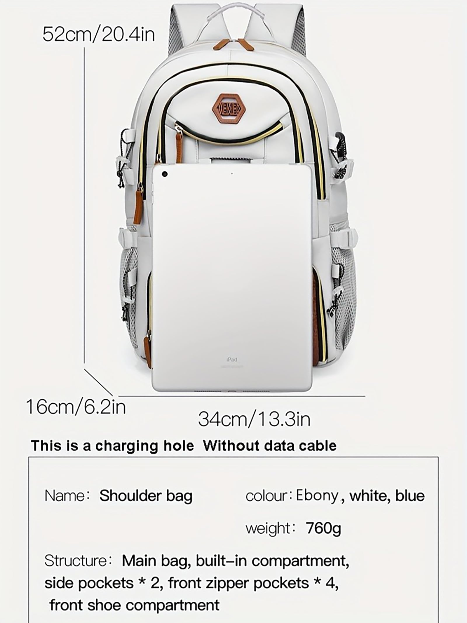 Generic 35L backpack main compartment ready for laptops, clothes, and daily essentials
