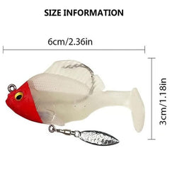 Generic 3D paddle tail swimbait with holographic eyes in realistic motion.