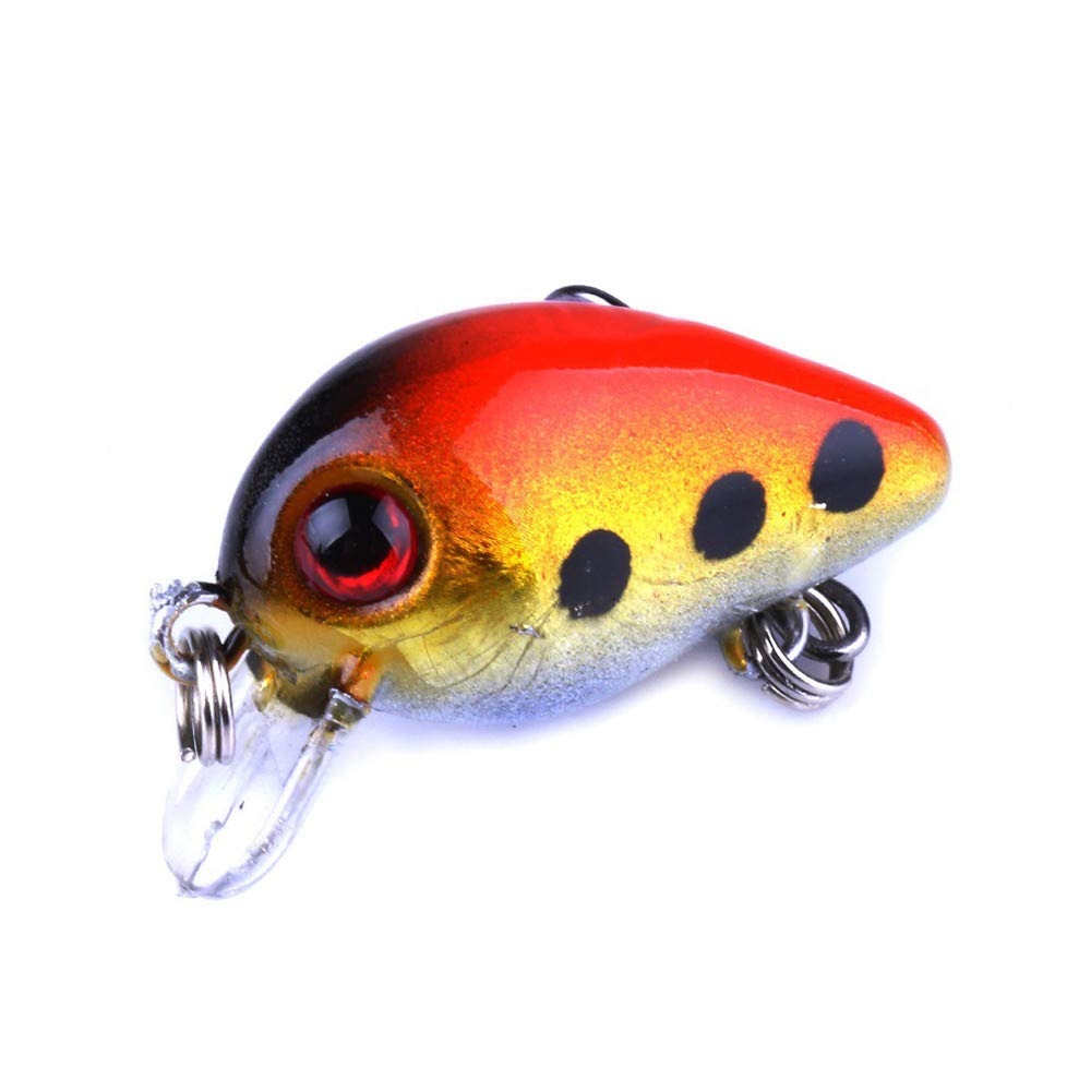 Generic mini fish bait glossy finish in varied colors enhances visibility.