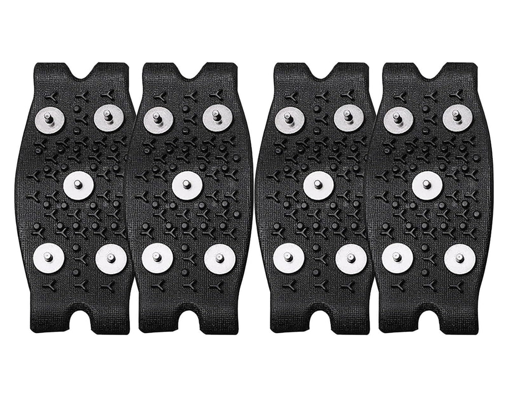 Generic 5-Claw ice cleats on a shoe offering solid traction on ice