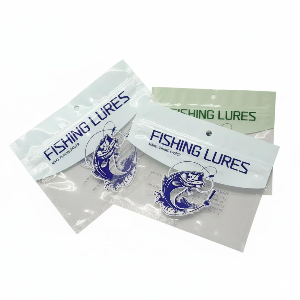 Generic 50pcs soft plastic bait packaging bag shows clear visibility for quick lure selection