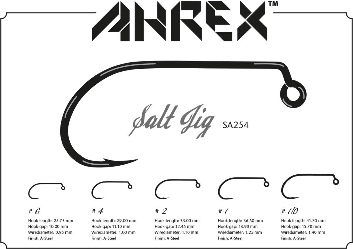 Generic Ahrex SA254 Salt Jig angled view showing the A-Steel finish and durable construction.