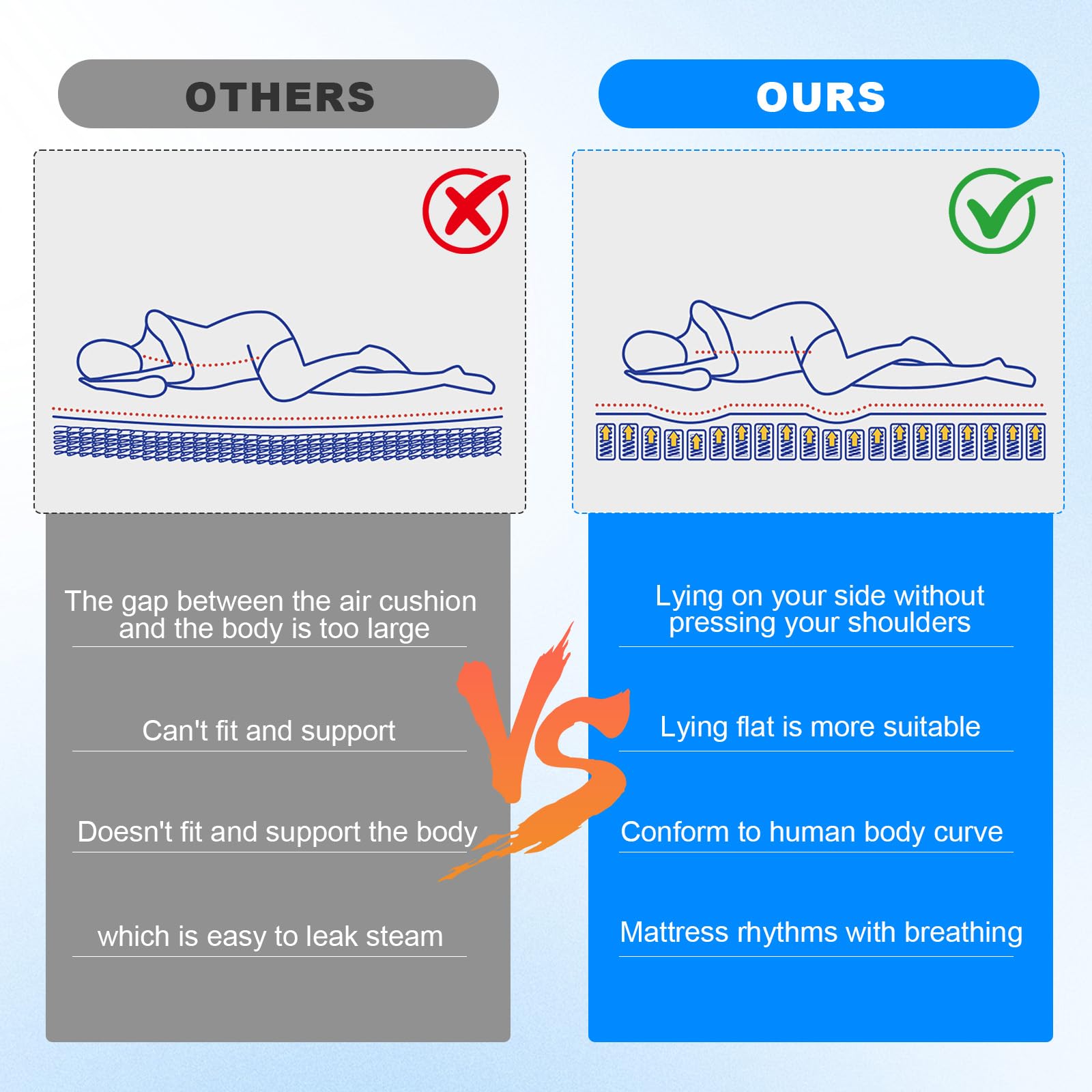 Generic air mattress durable waterproof surface cleans easily.