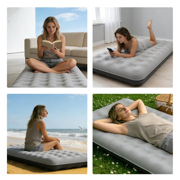 Generic air mattress easy-clean design simplifies maintenance after trips.