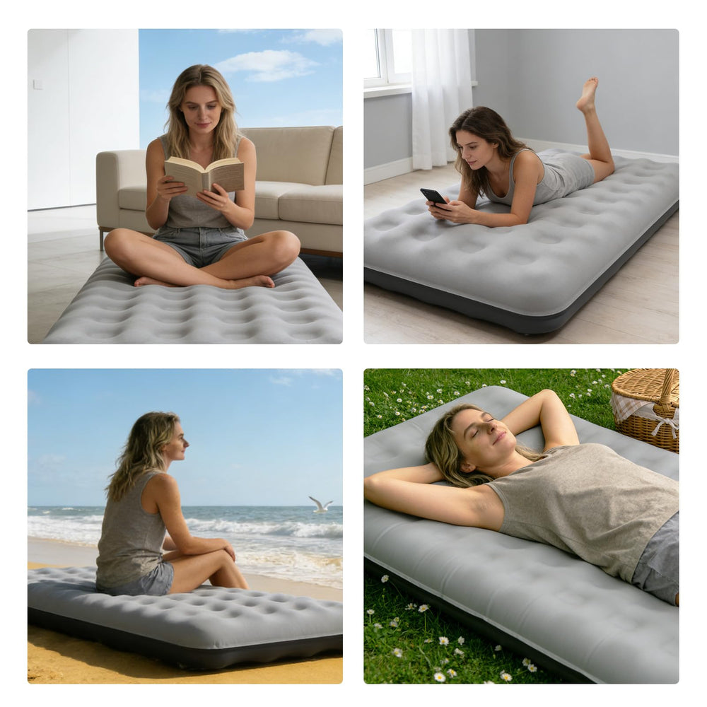 Generic air mattress easy-clean design simplifies maintenance after trips.