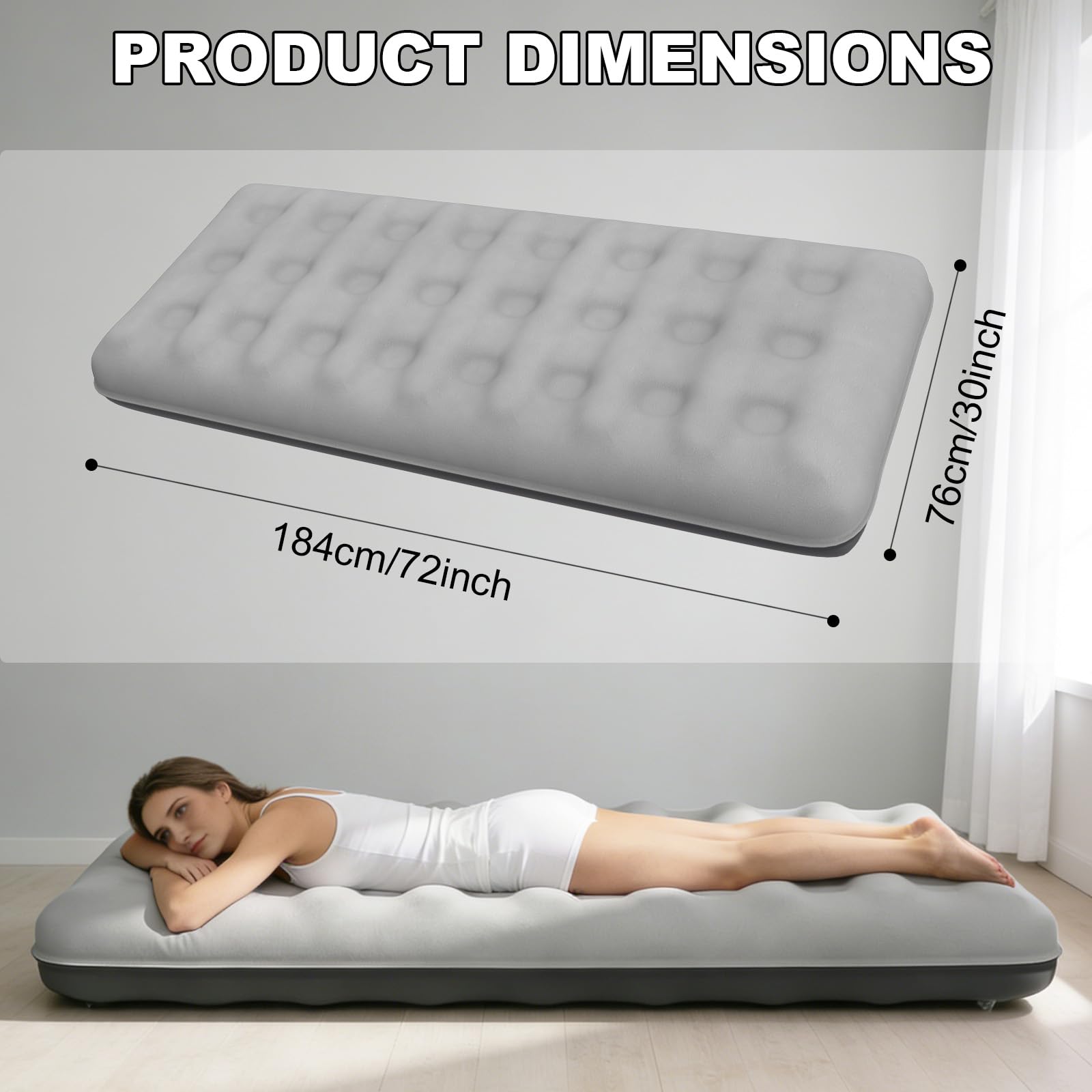 Generic air mattress with storage bag enables easy packing.
