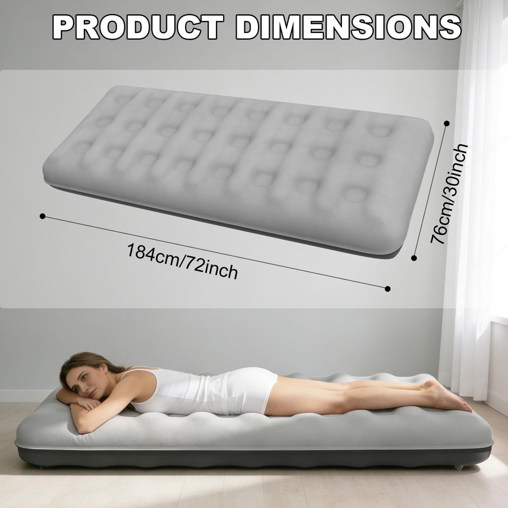 Generic air mattress with storage bag enables easy packing.