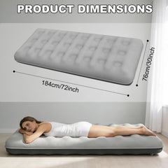 Generic air mattress with storage bag enables easy packing.