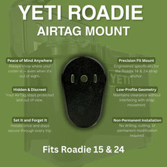 Generic AirTag Holder for YETI Roadie highlighting precision-fit assembly for secure placement