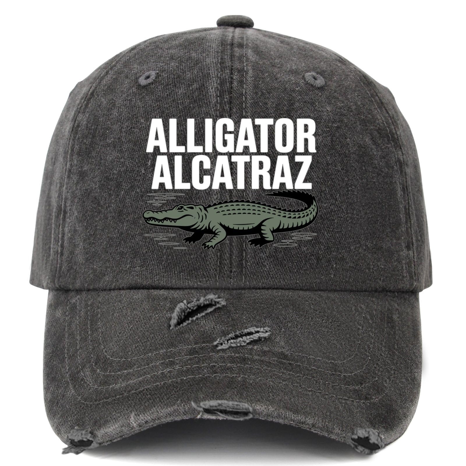 Generic Alligator Alcatraz Hat front view, casual sun protection and playful design.