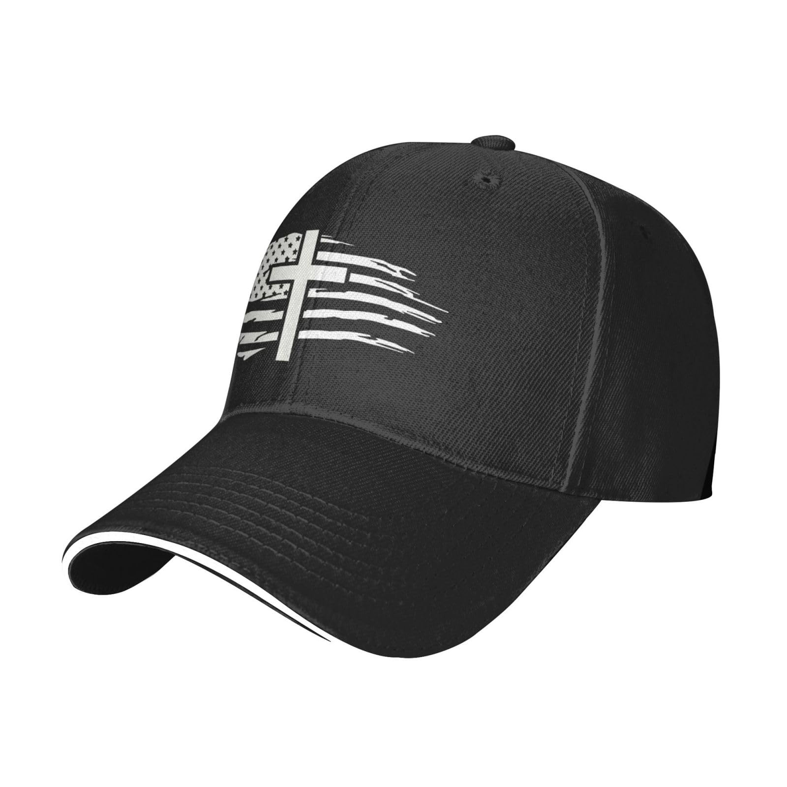 Generic American Flag Cross Hat front view showcasing breathable, all-day comfort