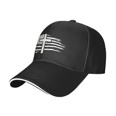 Generic American Flag Cross Hat front view showcasing breathable, all-day comfort