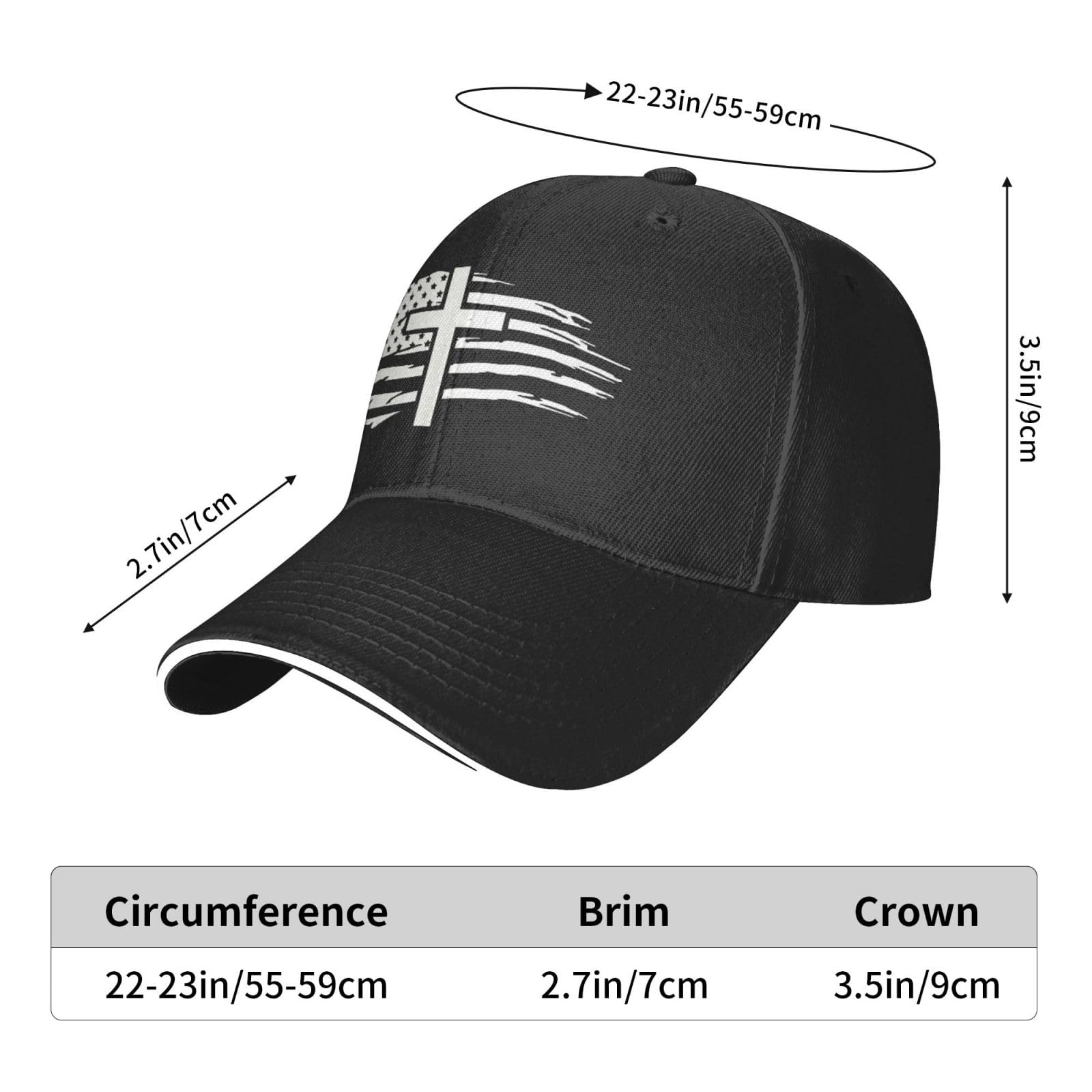 Generic American Flag Cross Hat worn outdoors during running or hiking