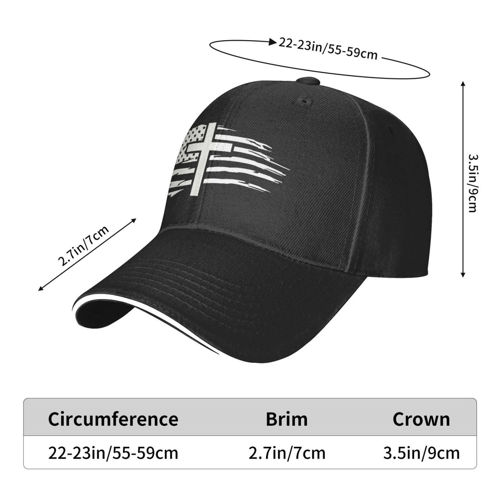 Generic American Flag Cross Hat worn outdoors during running or hiking