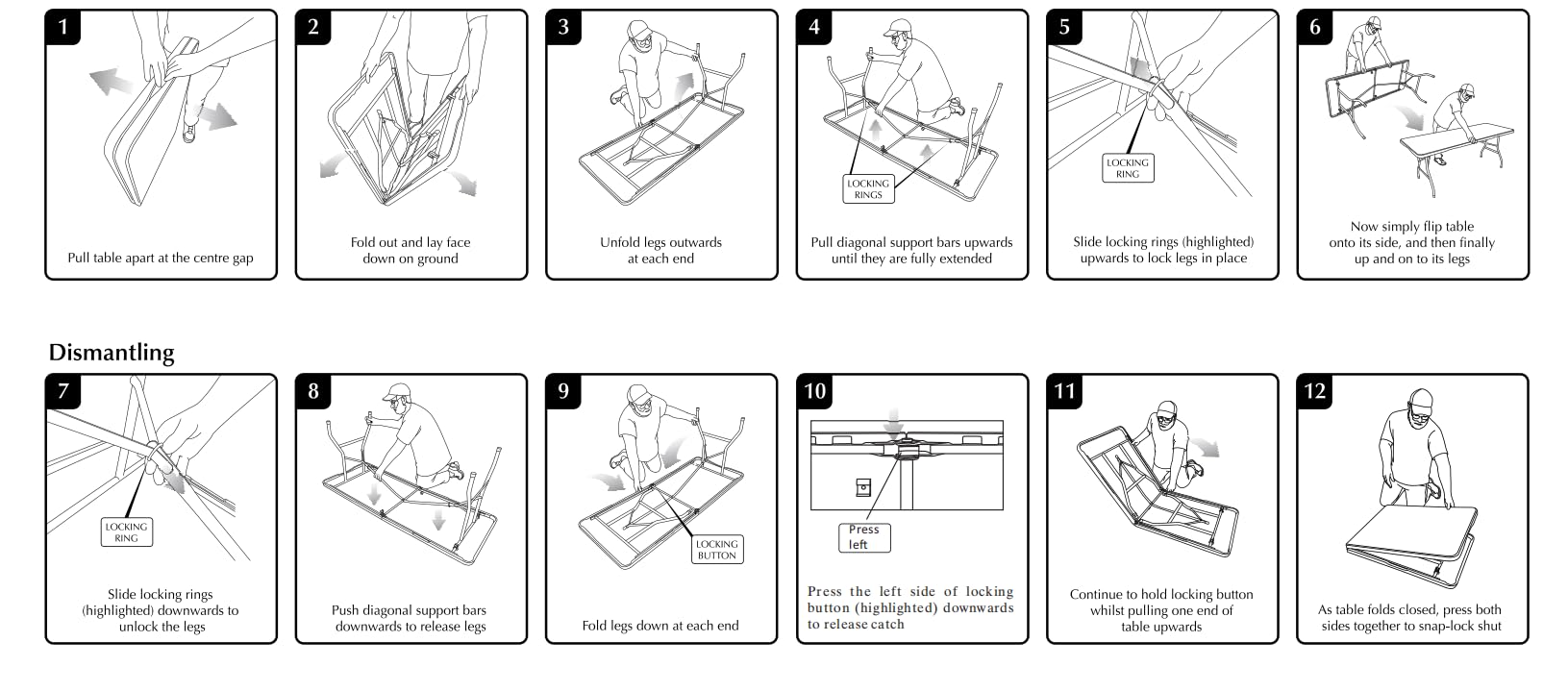 Generic anti-arch lock design secures legs during use for a steady surface.
