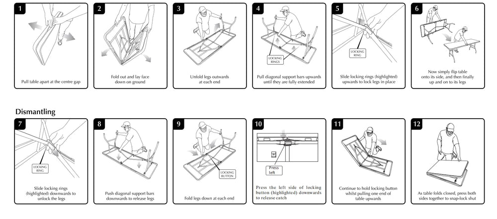 Generic anti-arch lock design secures legs during use for a steady surface.