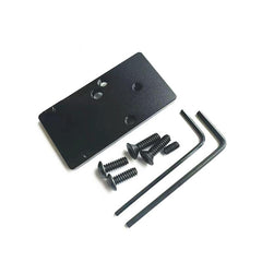 Generic APX mount plate side profile, low-profile design preserves handling.
