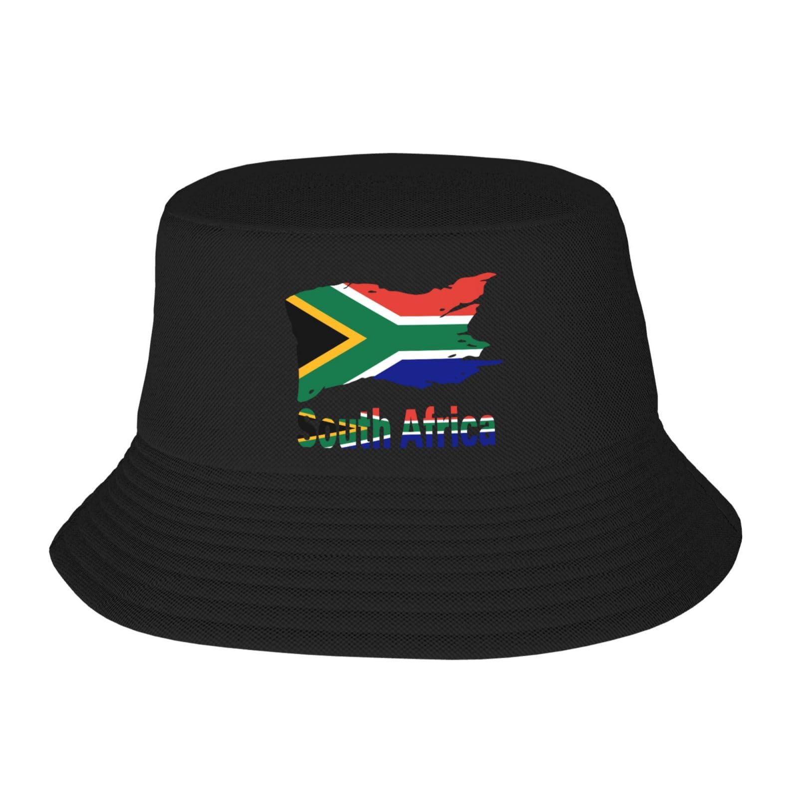 Generic Artist Text South Africa Flag bucket hat front view for sun protection.