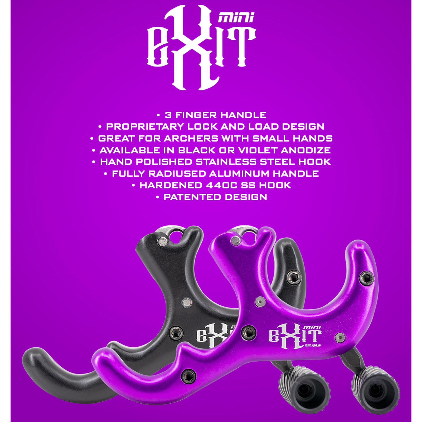 Generic B3 Exit Mini Violet in-use image shows easy thumb-button access mid-practice.