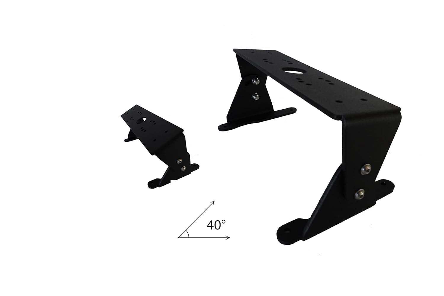 Generic Baldwin Iron Works back view highlights the 40-degree adjustment range.