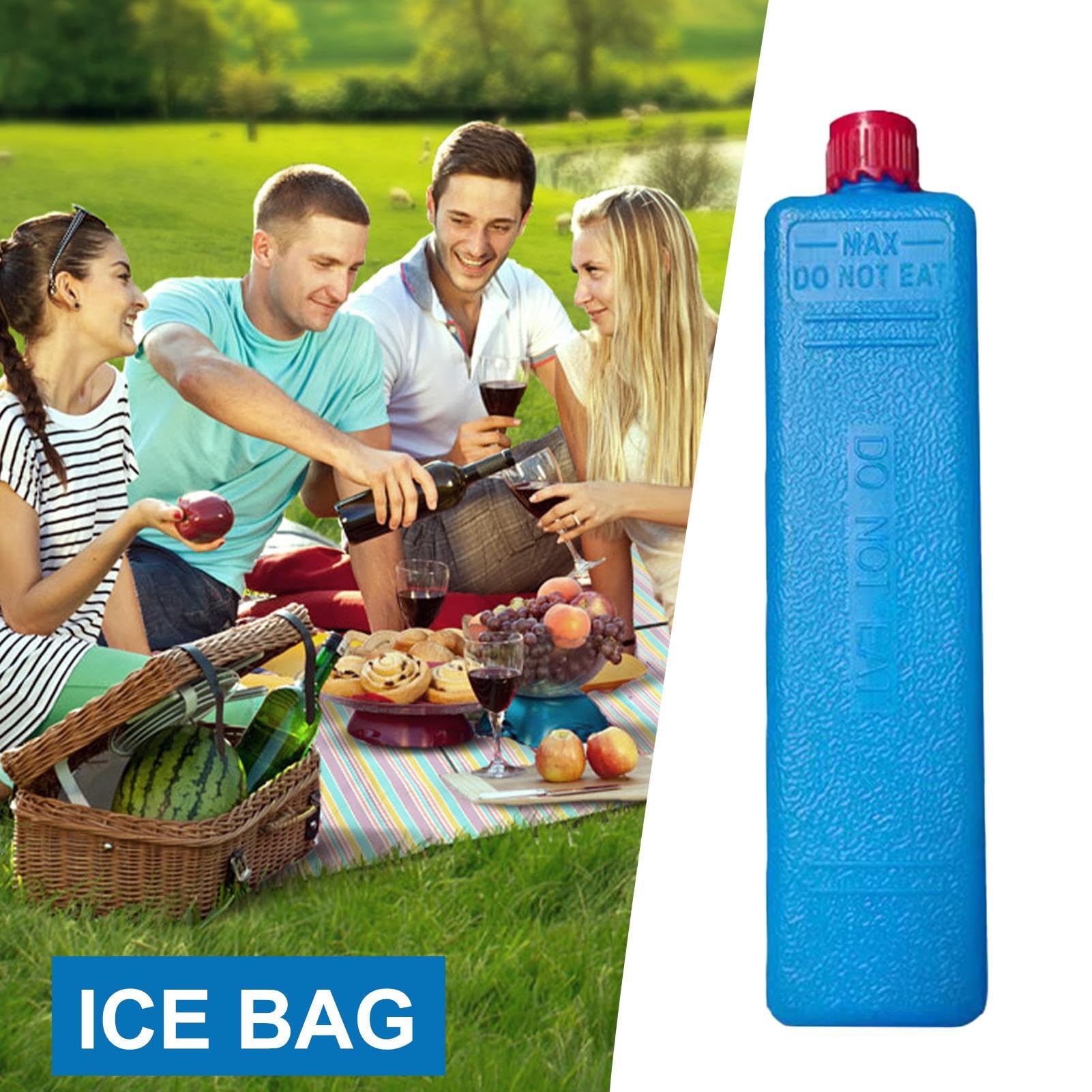 Generic ice packs ideal for beach or picnic cooling on sunny days.