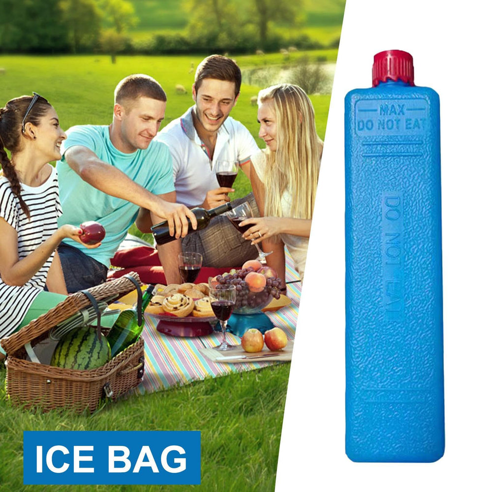 Generic ice packs ideal for beach or picnic cooling on sunny days.