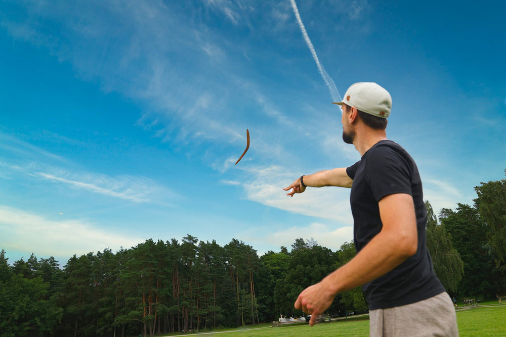 Generic boomerang in flight-test arc demonstrates reliable return under proper form.