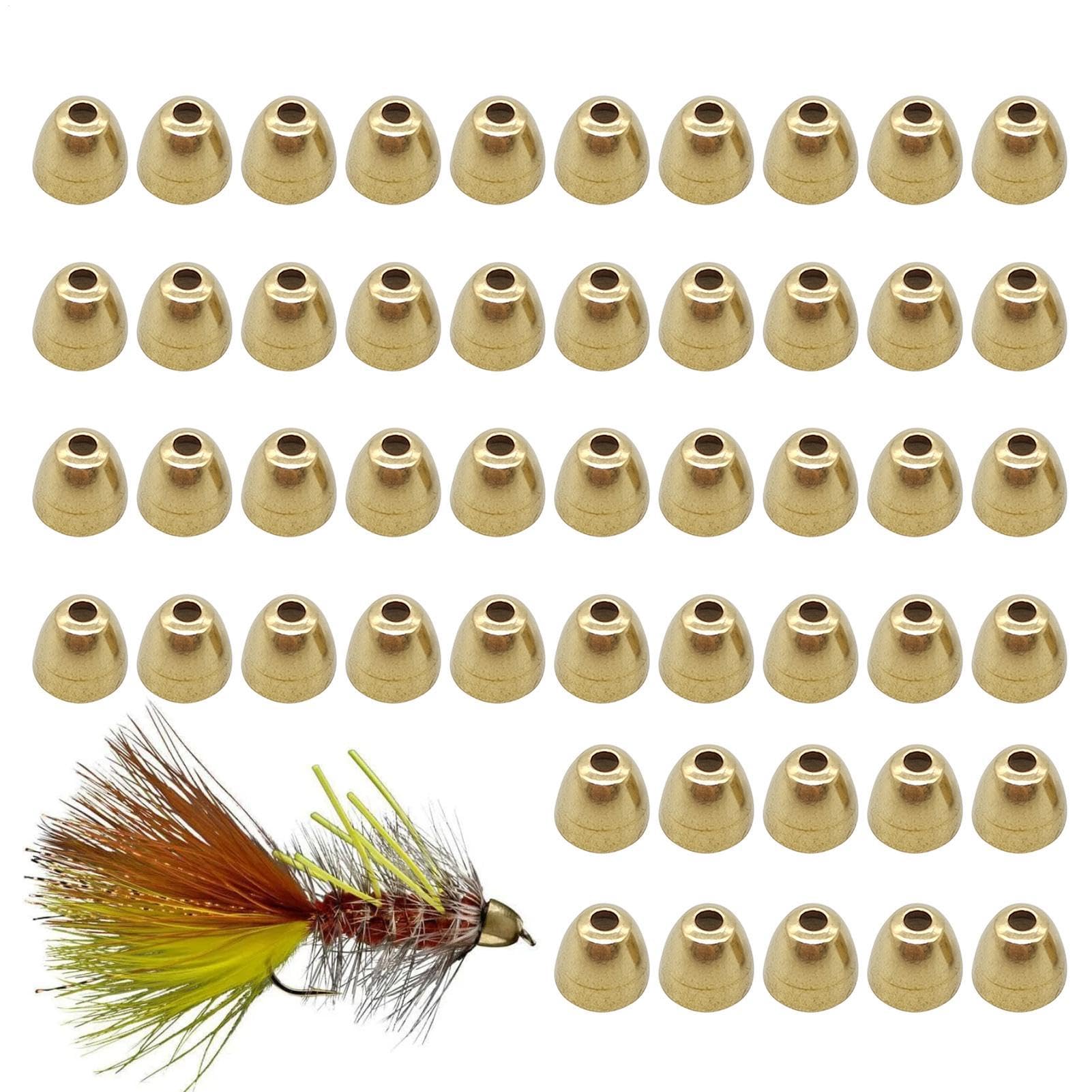Generic Brass Cone Heads, size 4x3mm close-up for precise weighting
