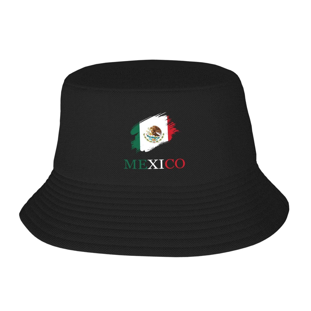 Generic Brush Mexican Mexico Flag Bucket Hat with flag design for sun protection on outdoor trips