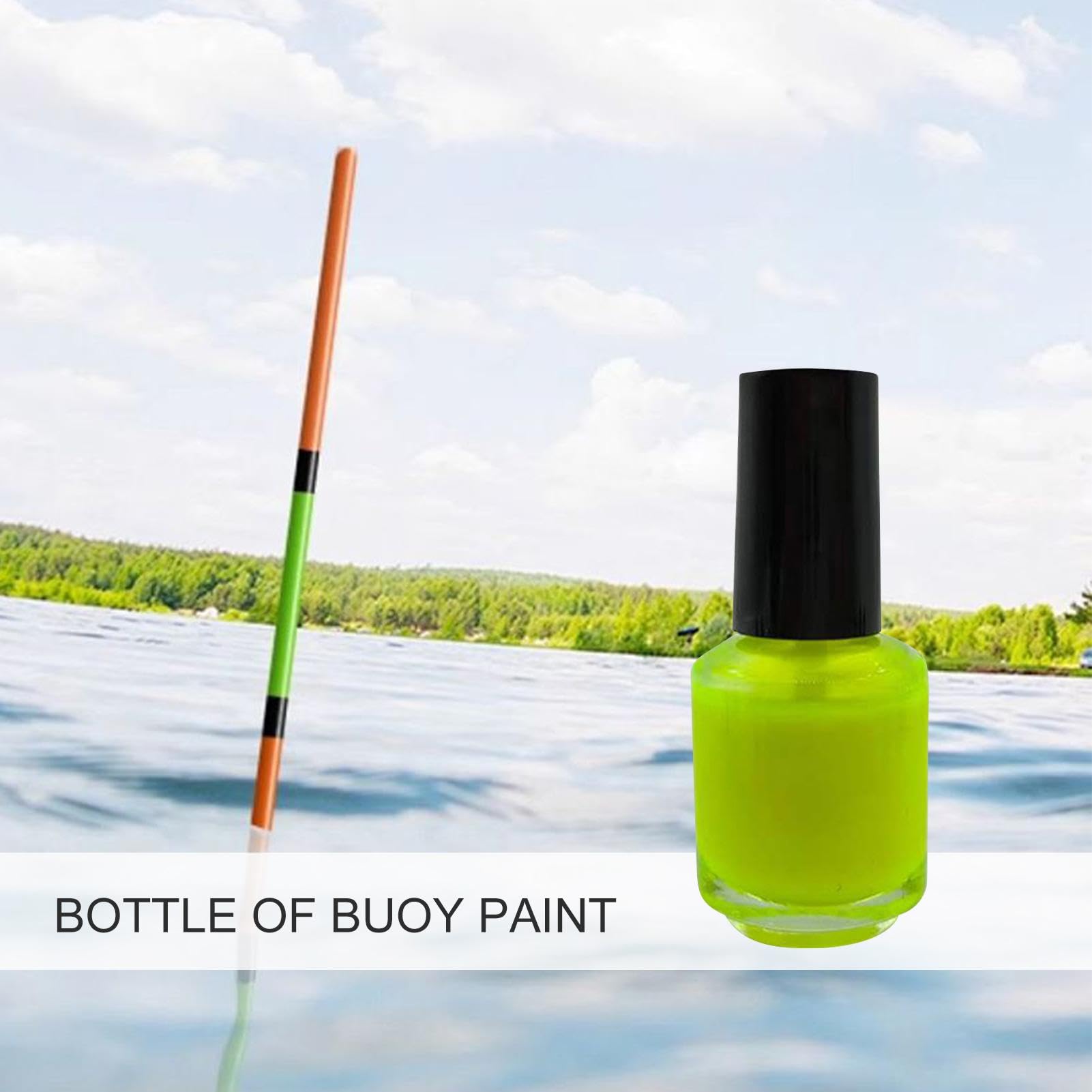Generic Buoy Paint fluorescent finish highlights lure visibility outdoors.