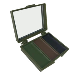 Generic camouflage face paint three-color set with mirrors for outdoor concealment.