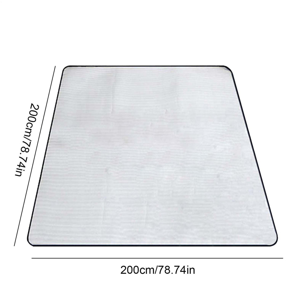 Generic camping mat with aluminum foil layer protecting from moisture and cold.