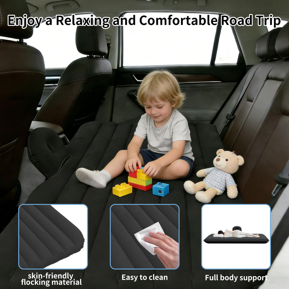 Full kit shown with pillows for immediate use with the Generic car air mattress