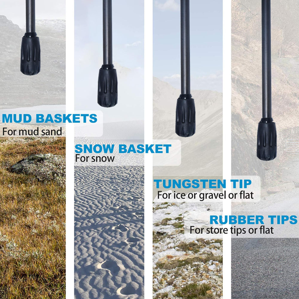 Generic trekking poles folded to 26 cm for easy transport