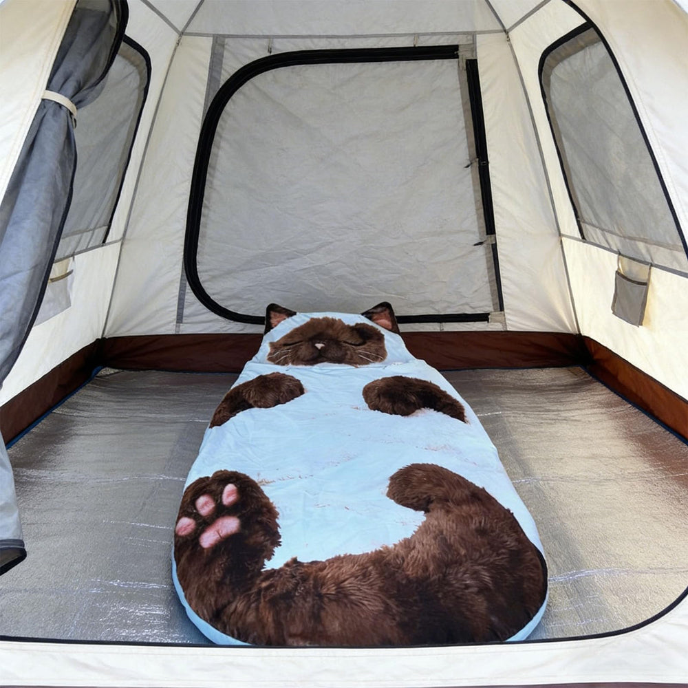 Generic Cat Shaped Plush Sleeping Bag is perfect for camping and indoor lounging