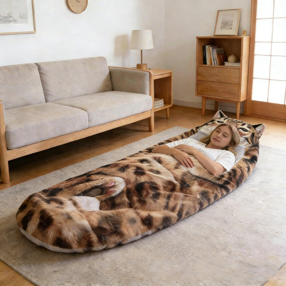 Generic Cat Shaped Plush Sleeping Bag keeps you warm during late-night movie marathons