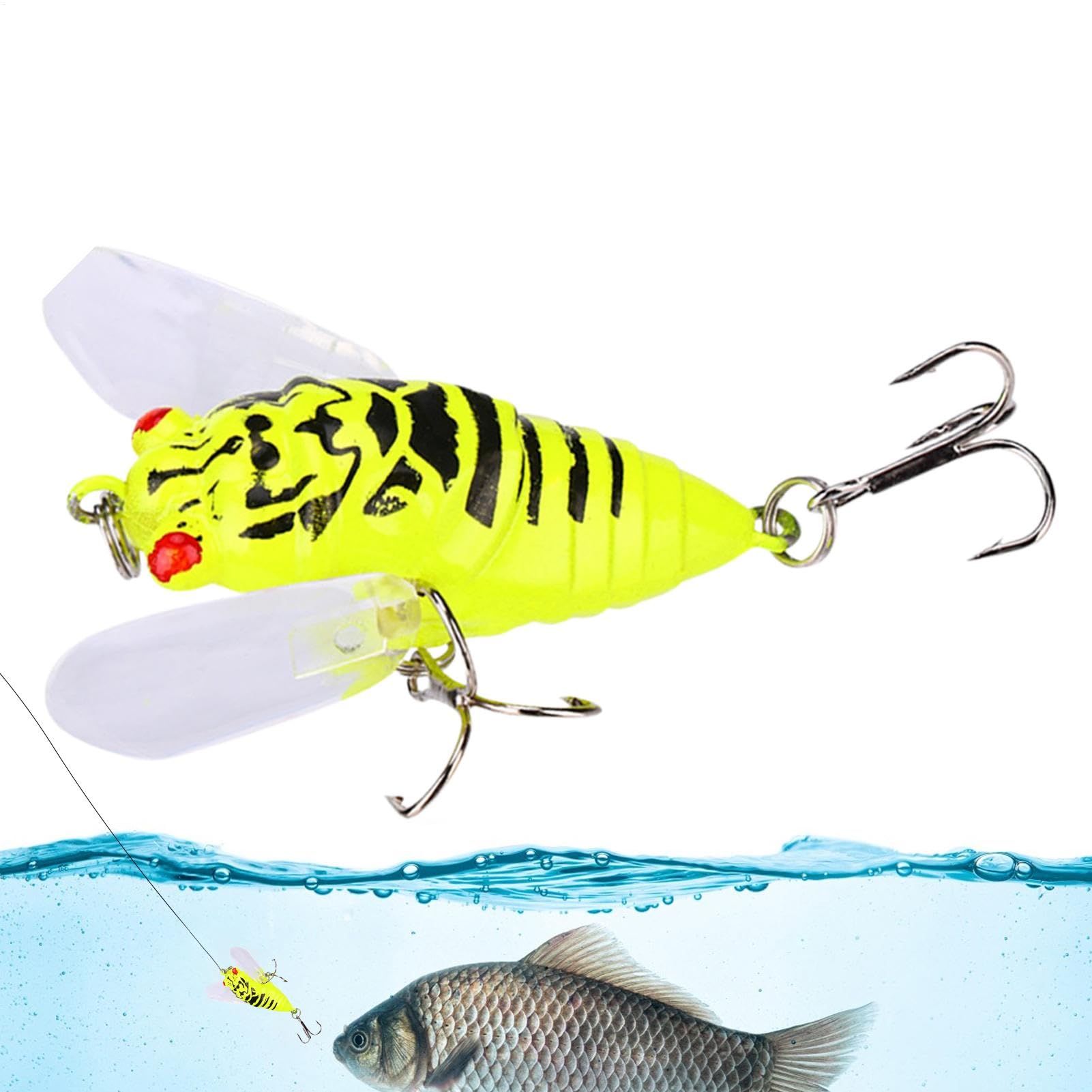 Generic Cicada Fishing Catcher supports bass, perch, and mandarins for versatile fishing.