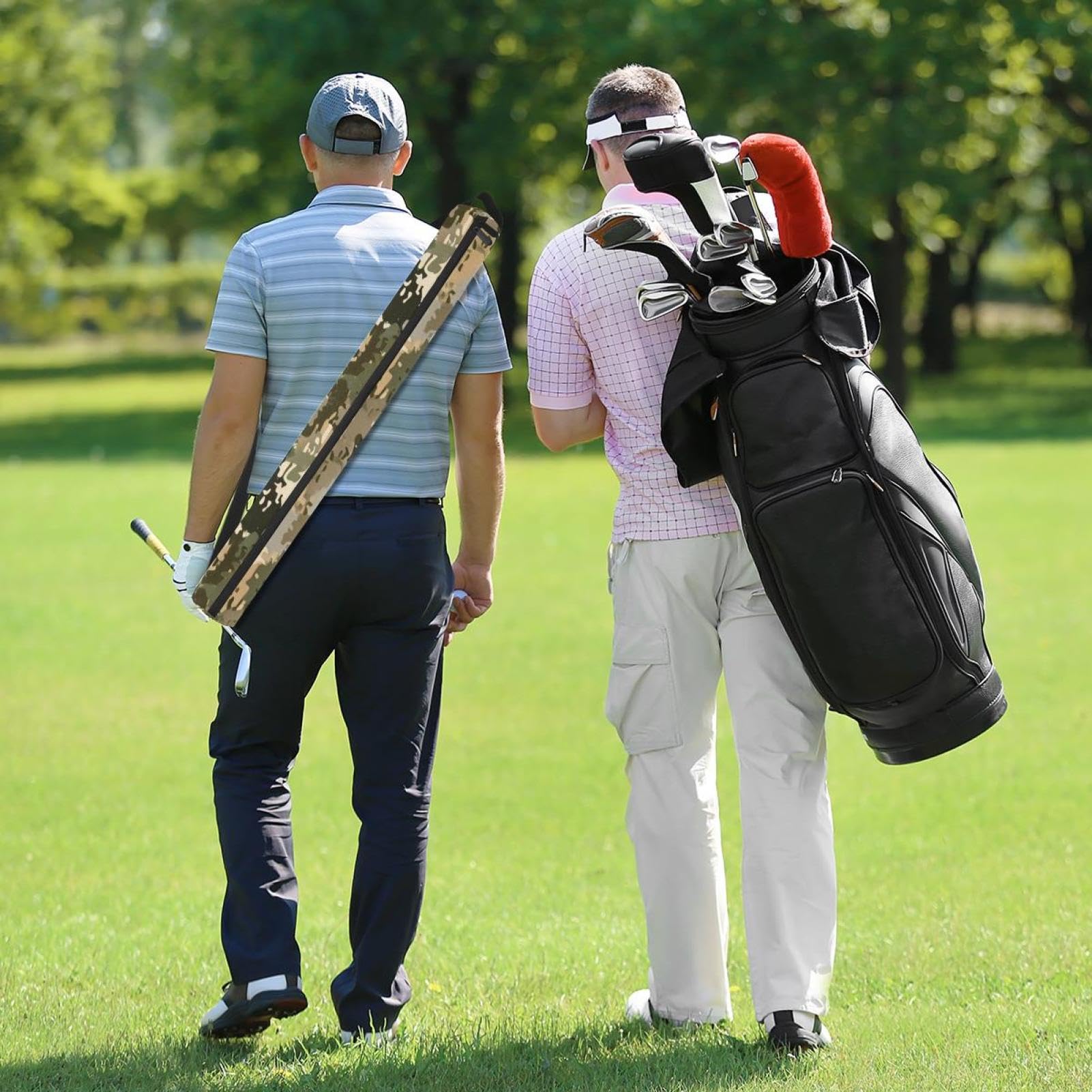 Generic Classic Camouflage golf cooler sleeve handles and shoulder strap for easy carry.