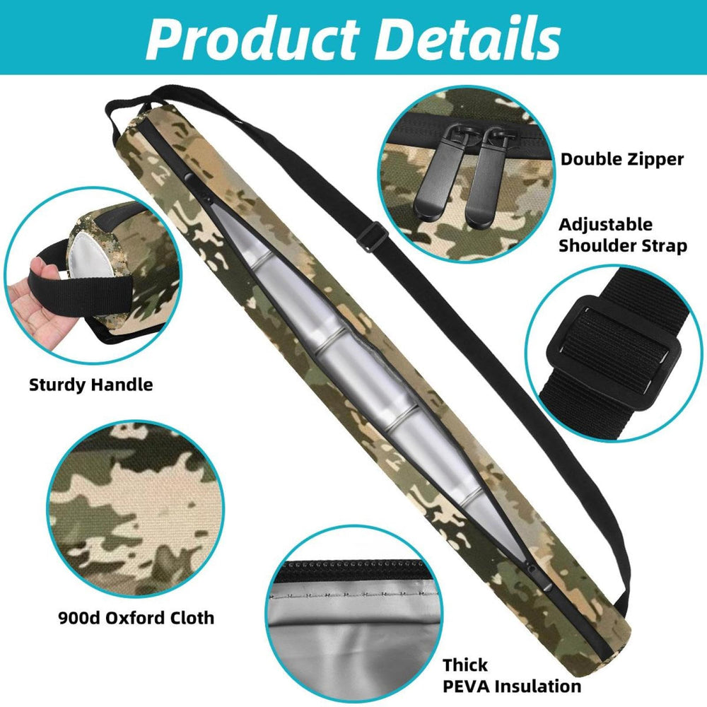 Generic Classic Camouflage golf cooler sleeve side view highlighting rugged fabric and insulation.