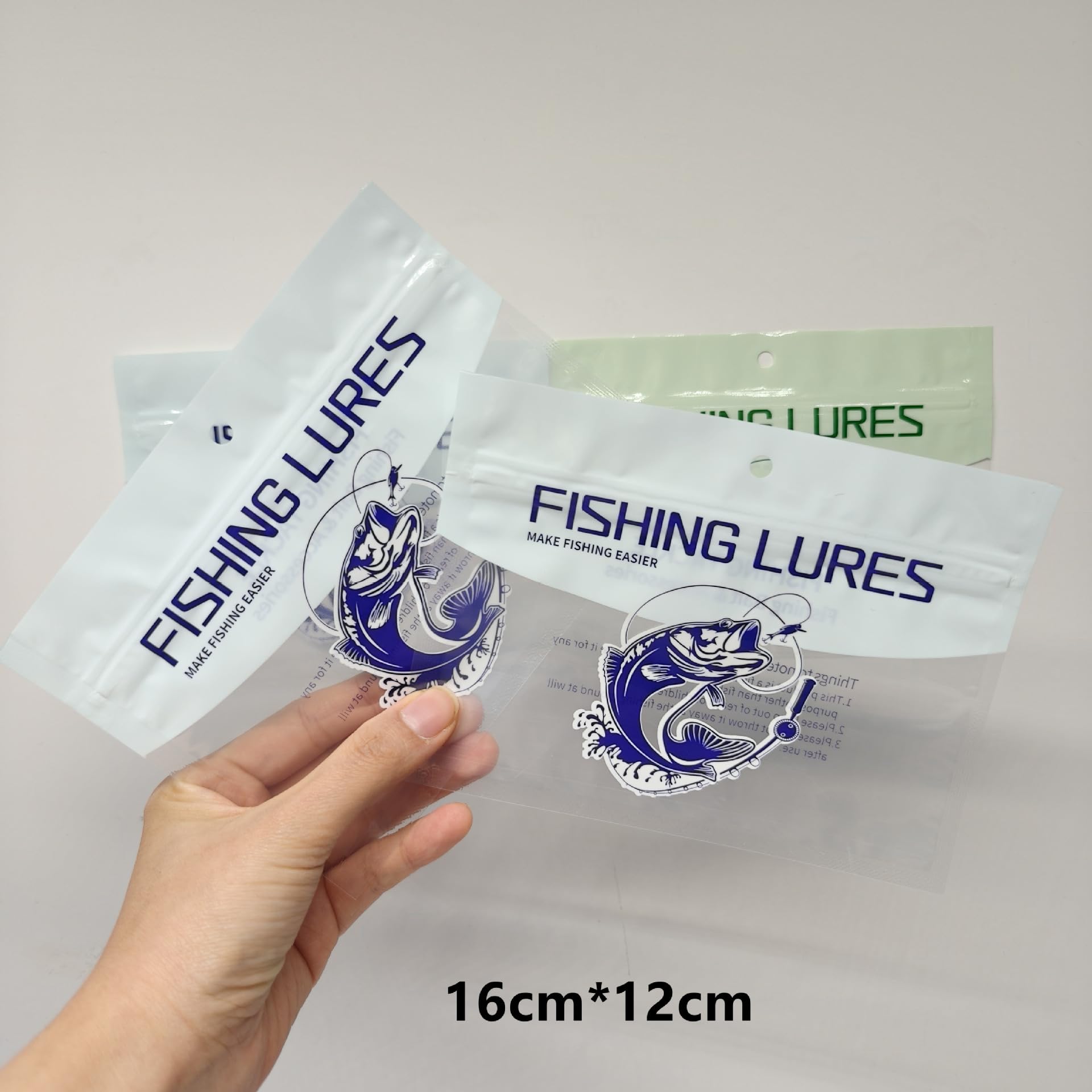 Generic clear bait package bag lets you identify contents at a glance